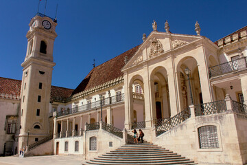 Fototapeta na wymiar The main building of the famous Coimbra University in central Portugal