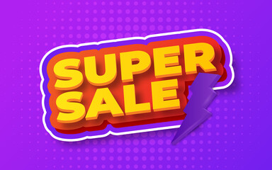 Super sale banner templete design for media promotions and social media promo