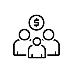 Black line icon for welfare