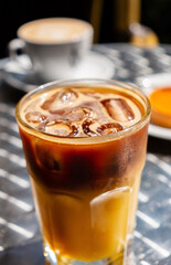 iced coffee with orange juice