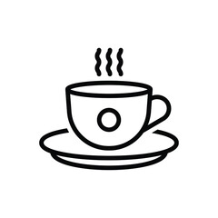 Black line icon for cup