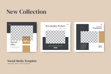 Minimal furniture sale instagram social media template