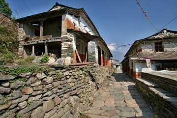 Fototapeta na wymiar Himalaya Ghara village. Around Annapurna Trek. Nepal. Asia.