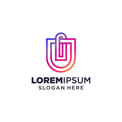 Letter U logo vector illustration, Design inspiration. Colorful icons