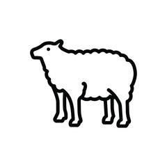 Black line icon for lamb
