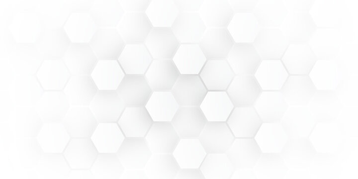 hexagon concept design abstract technology background vector EPS, Abstract white hexagon concept background, soft white background.