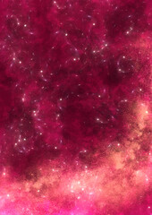 Illustration of red starry sky