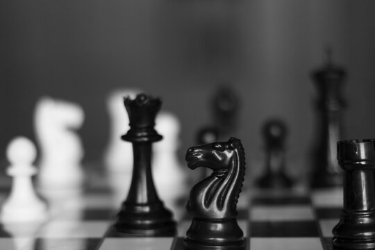 Chess pieces on a chessboard