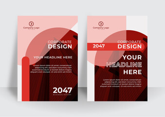 Business book cover design template in red color theme. Modern annual report design. Corporate cover design or brochure template background for business design. modern business flier layout template