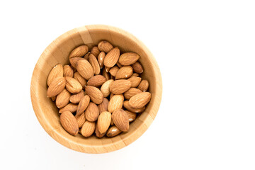 Almonds with white background