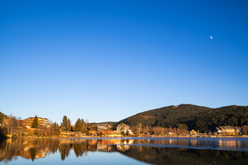 Lake Gro&szlig;er Alpsee in Immenstadt, Bavaria, Germany, blue sky and lake