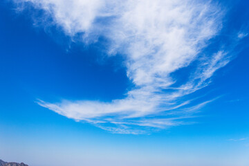 Close-up of blue sky and white clouds, beautiful natural scenery