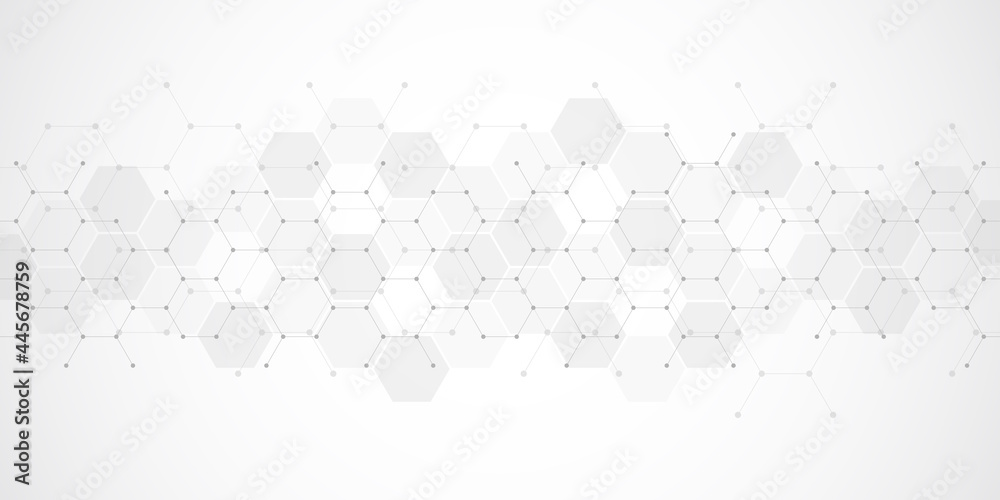 Poster Abstract geometric background with hexagons pattern. The design element of hexagonal shape