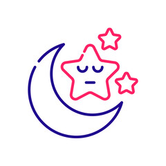Sleep mood vector 2 colours icon style illustration. EPS 10 file