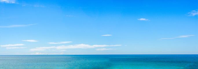 Beautiful natural seascape of the blue sea and sky