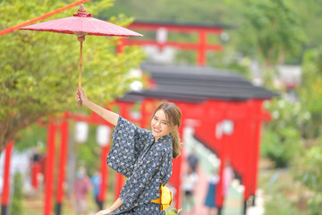 Asian woman wearing japanese traditional kimono japan,Portrait of beautiful japanese woman