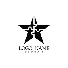 Obraz premium puzzle combination star logo
