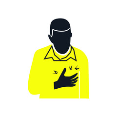Chest pain icon - stock illustration on white background.