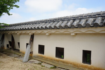 Crenellated Wall at Matsuyama castle in Ehime, Japan - 日本 愛媛県 松山市 松山城 狭間