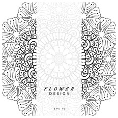 mehndi flower decorative ornament in ethnic oriental style. doodle ornament. outline hand draw.