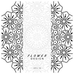 mehndi flower decorative ornament in ethnic oriental style. doodle ornament. outline hand draw.