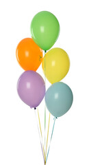 Fototapeta na wymiar Bunch of colorful balloons on white background