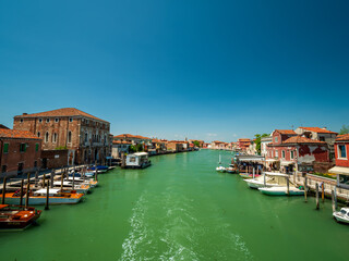 Murano Venice City Shape with the water canal and the colored house facades