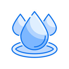 Air Conditioning water vector Blue colours icon style illustration. EPS 10 file