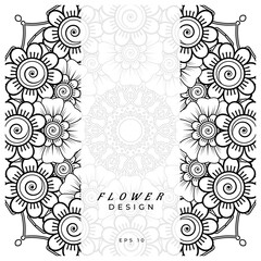 mehndi flower decorative ornament in ethnic oriental style. doodle ornament. outline hand draw.