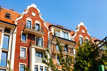 Obraz premium Zelenogradsk, Russia, June 28, 2021. Typical architectural ensemble in the area of ​​historical urban development