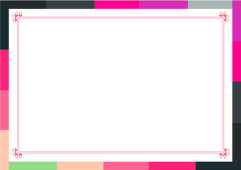 동양적인 색감과 패턴의 사각 프레임