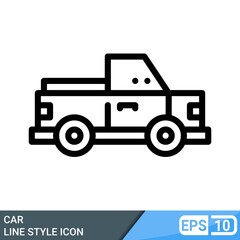 car icon line style illustration isolated on white background. EPS 10