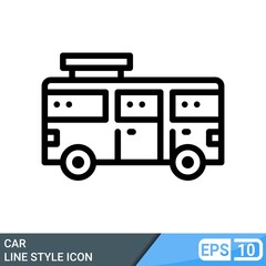 car icon line style illustration isolated on white background. EPS 10