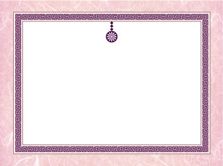 한지위에  동양적인 벡터 패턴의 이미지