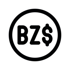 Illustration vector graphic icon of Belize Dollar currency. Line style icon. Vector illustration isolated on white background. Perfect for website or application design.
