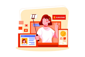 Subscribe concept flat design Illustration concept. Flat illustration isolated on white background.