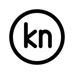 Illustration vector graphic icon of Croatia Kuna currency. Line style icon. Vector illustration isolated on white background. Perfect for website or application design.