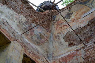 interior of the destroyed Orthodox church