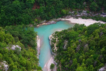 the Verdon river in the forest