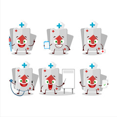 Doctor profession emoticon with remi card diamond cartoon character