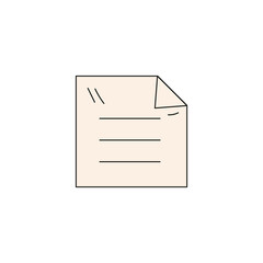 back to school. hand drawn doodle school element. small note sticker. isolated vector illustration on white background