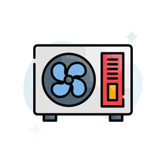 Outdoor unit vector Outline filled icon style illustration. EPS 10 file