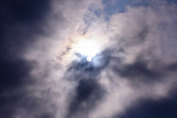 Sky with full of dark rainy clouds on a monsoon afternoon stock photo