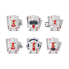 Remi card diamond cartoon character are playing games with various cute emoticons