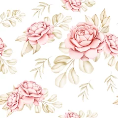 Fotobehang Per kleurpatroon patronen watercolor seamless  floral design  © fendymetro