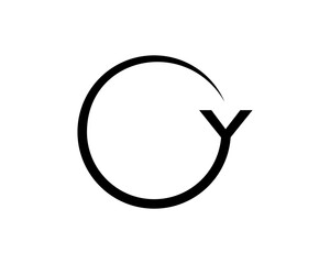 y circle logo icon template - obrazy, fototapety, plakaty