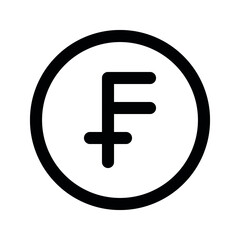 Illustration vector graphic icon of Switzerland Franc currency. Line style icon. Vector illustration isolated on white background. Perfect for website or application design.