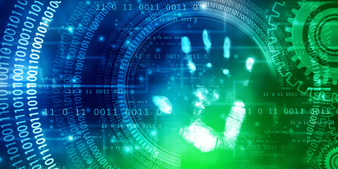 Fingerprint Scanning Technology Concept 2d Illustration