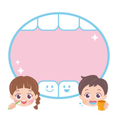 口と歯のフレーム（アジア人）