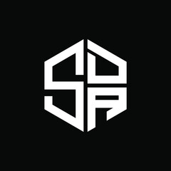 SDA logo SDA icon SDA vector SDA monogram SDA letter SDA minimalist SDA triangle SDA hexagon Circle Unique modern flat abstract logo design 